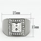 MATK945 - High polished (no plating) Stainless Steel Ring with Top Grade Crystal  in Clear