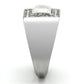 MATK945 - High polished (no plating) Stainless Steel Ring with Top Grade Crystal  in Clear
