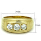 MATK946G - IP Gold(Ion Plating) Stainless Steel Ring with AAA Grade CZ  in Clear