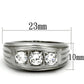 MATK946 - High polished (no plating) Stainless Steel Ring with AAA Grade CZ  in Clear