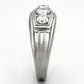 MATK946 - High polished (no plating) Stainless Steel Ring with AAA Grade CZ  in Clear