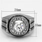 MATK948 - High polished (no plating) Stainless Steel Ring with AAA Grade CZ  in Clear