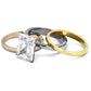 MATK962 - Three Tone (IP Gold & IP Rose Gold & High Polished) Stainless Steel Ring with AAA Grade CZ  in Clear