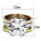 MATK963 - Three Tone (IP Gold & IP Rose Gold & High Polished) Stainless Steel Ring with AAA Grade CZ  in Clear