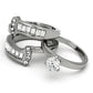 MATK976 - High polished (no plating) Stainless Steel Ring with AAA Grade CZ  in Clear