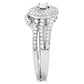 MATS001 - Rhodium 925 Sterling Silver Ring with AAA Grade CZ  in Clear