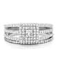 MATS003 - Rhodium 925 Sterling Silver Ring with AAA Grade CZ  in Clear