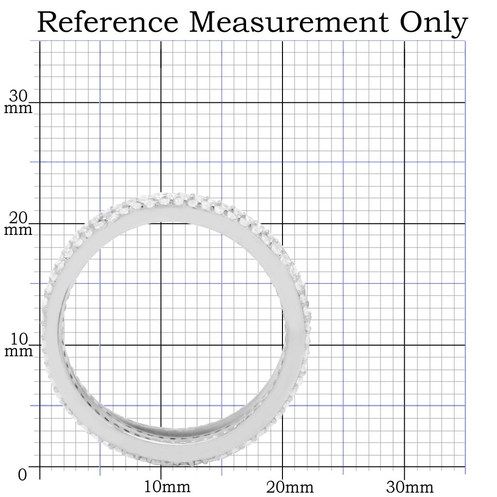 MATS006 - Rhodium 925 Sterling Silver Ring with AAA Grade CZ  in Clear