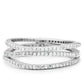 MATS006 - Rhodium 925 Sterling Silver Ring with AAA Grade CZ  in Clear