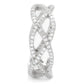 MATS007 - Rhodium 925 Sterling Silver Ring with AAA Grade CZ  in Clear