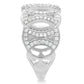 MATS009 - Rhodium 925 Sterling Silver Ring with AAA Grade CZ  in Clear
