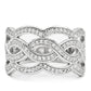 MATS010 - Rhodium 925 Sterling Silver Ring with AAA Grade CZ  in Clear