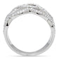 MATS010 - Rhodium 925 Sterling Silver Ring with AAA Grade CZ  in Clear
