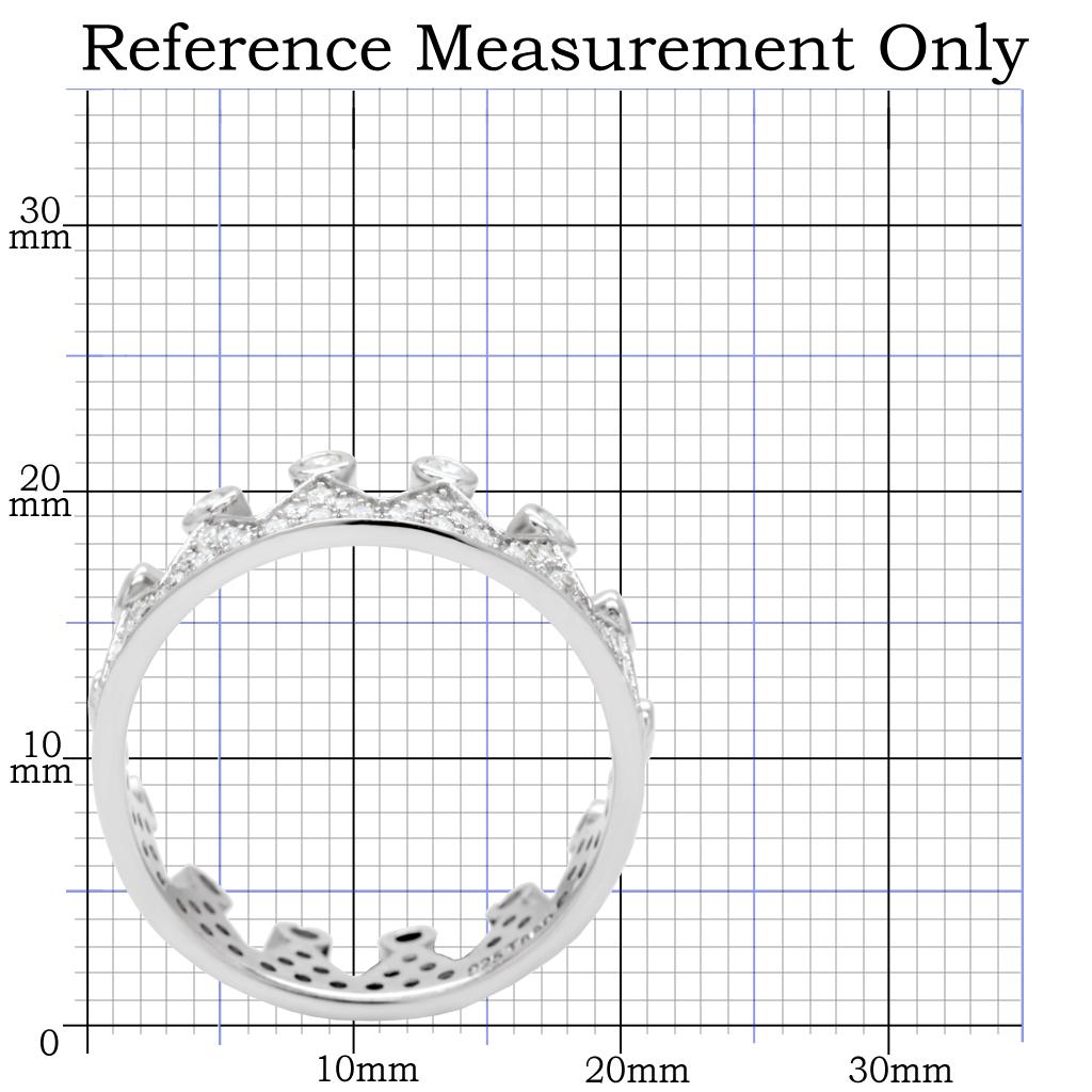 MATS011 - Rhodium 925 Sterling Silver Ring with AAA Grade CZ  in Clear