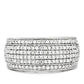 MATS012 - Rhodium 925 Sterling Silver Ring with AAA Grade CZ  in Clear
