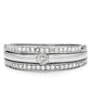 MATS013 - Rhodium 925 Sterling Silver Ring with AAA Grade CZ  in Clear