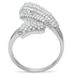 MATS014 - Rhodium 925 Sterling Silver Ring with AAA Grade CZ  in Clear