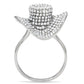 MATS015 - Rhodium 925 Sterling Silver Ring with AAA Grade CZ  in Clear