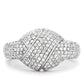 MATS016 - Rhodium 925 Sterling Silver Ring with AAA Grade CZ  in Clear