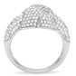 MATS016 - Rhodium 925 Sterling Silver Ring with AAA Grade CZ  in Clear