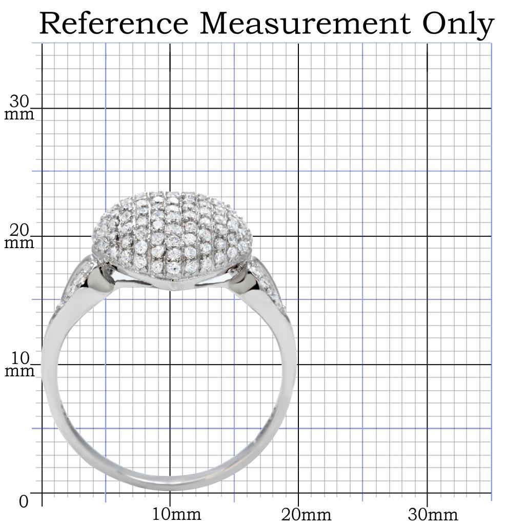 MATS017 - Rhodium 925 Sterling Silver Ring with AAA Grade CZ  in Clear