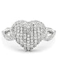 MATS017 - Rhodium 925 Sterling Silver Ring with AAA Grade CZ  in Clear