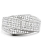 MATS018 - Rhodium 925 Sterling Silver Ring with AAA Grade CZ  in Clear