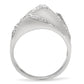 MATS018 - Rhodium 925 Sterling Silver Ring with AAA Grade CZ  in Clear