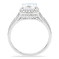 MATS019 - Rhodium 925 Sterling Silver Ring with AAA Grade CZ  in Clear
