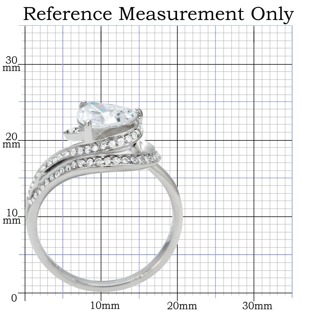 MATS020 - Rhodium 925 Sterling Silver Ring with AAA Grade CZ  in Clear