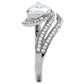 MATS020 - Rhodium 925 Sterling Silver Ring with AAA Grade CZ  in Clear
