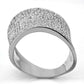 MATS027 - Rhodium 925 Sterling Silver Ring with AAA Grade CZ  in Clear