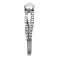MATS029 - Rhodium 925 Sterling Silver Ring with AAA Grade CZ  in Clear