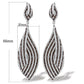 MATS033 - Rhodium 925 Sterling Silver Earrings with Assorted  in Brown