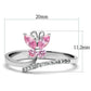 MATS042 - Rhodium 925 Sterling Silver Ring with AAA Grade CZ  in Light Rose