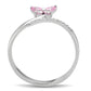 MATS042 - Rhodium 925 Sterling Silver Ring with AAA Grade CZ  in Light Rose