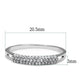 MATS043 - Rhodium 925 Sterling Silver Ring with AAA Grade CZ  in Clear