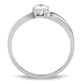 MATS044 - Rhodium 925 Sterling Silver Ring with AAA Grade CZ  in Clear