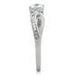 MATS044 - Rhodium 925 Sterling Silver Ring with AAA Grade CZ  in Clear