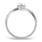 MATS045 - Rhodium 925 Sterling Silver Ring with AAA Grade CZ  in Clear