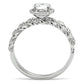 MATS046 - Rhodium 925 Sterling Silver Ring with AAA Grade CZ  in Clear