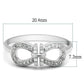 MATS047 - Rhodium 925 Sterling Silver Ring with AAA Grade CZ  in Clear