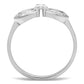 MATS047 - Rhodium 925 Sterling Silver Ring with AAA Grade CZ  in Clear