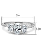 MATS049 - Rhodium 925 Sterling Silver Ring with AAA Grade CZ  in Clear
