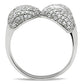MATS050 - Rhodium 925 Sterling Silver Ring with AAA Grade CZ  in Clear