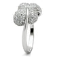 MATS050 - Rhodium 925 Sterling Silver Ring with AAA Grade CZ  in Clear
