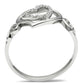 MATS058 - Rhodium 925 Sterling Silver Ring with AAA Grade CZ  in Clear