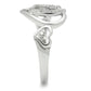 MATS058 - Rhodium 925 Sterling Silver Ring with AAA Grade CZ  in Clear