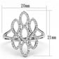 MATS071 - Rhodium 925 Sterling Silver Ring with AAA Grade CZ  in Clear