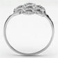 MATS071 - Rhodium 925 Sterling Silver Ring with AAA Grade CZ  in Clear